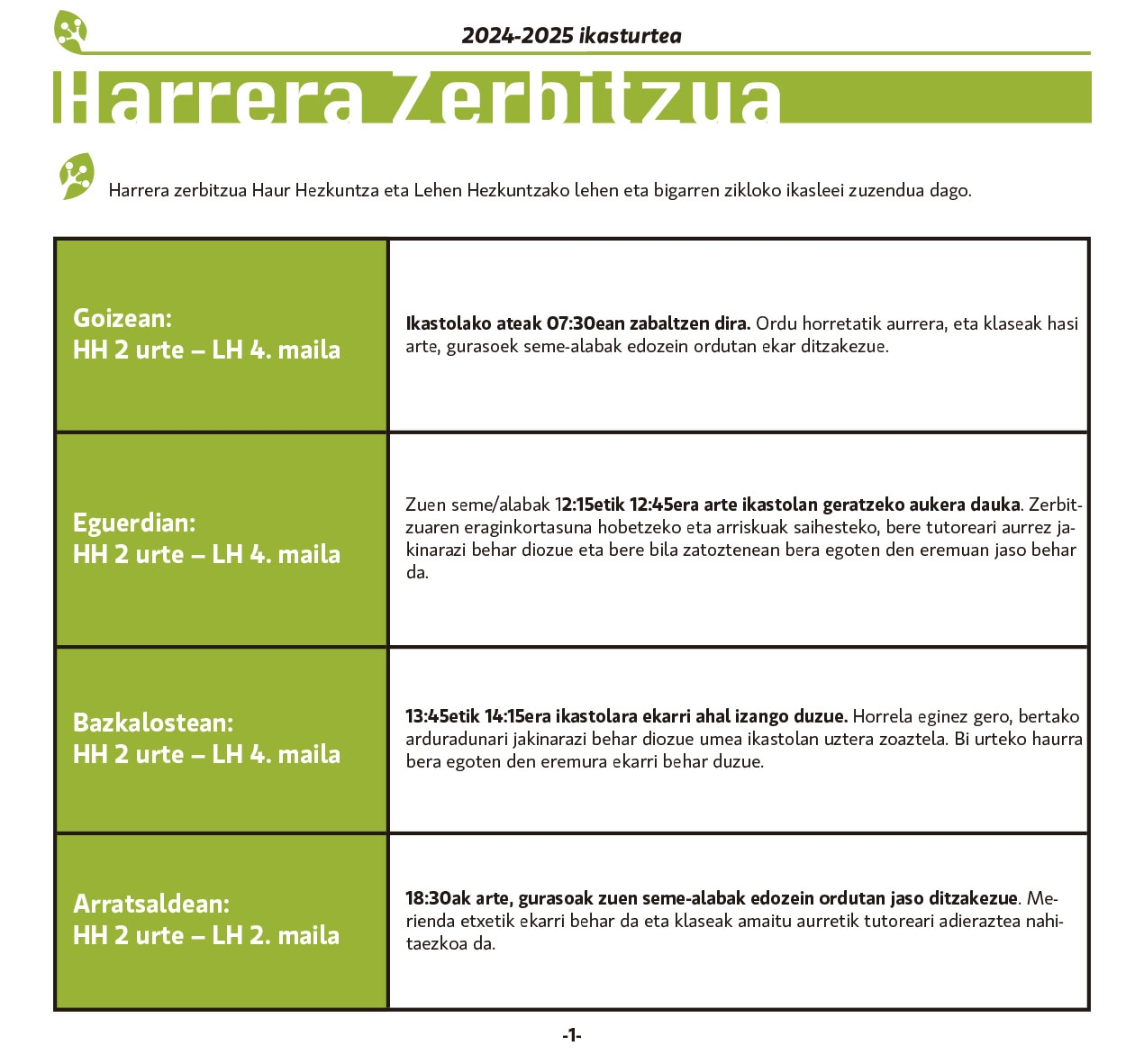 Harrera zerbitzua